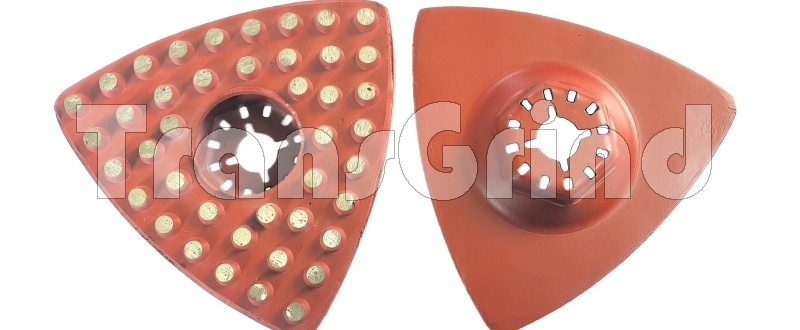 Oscillating metal diamond grinding pad